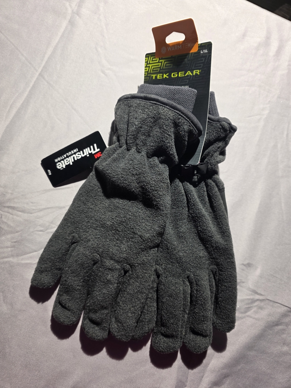 Tek Gear Men's Gray Thinsulate Fleece Gloves